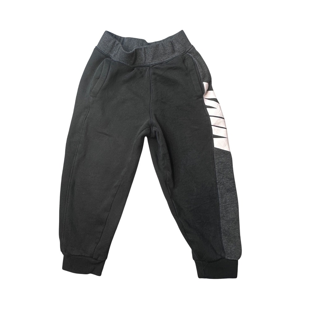 Nike Joggers Kids 3T Black G690-023 Fleece Pants Side Logo Activewear